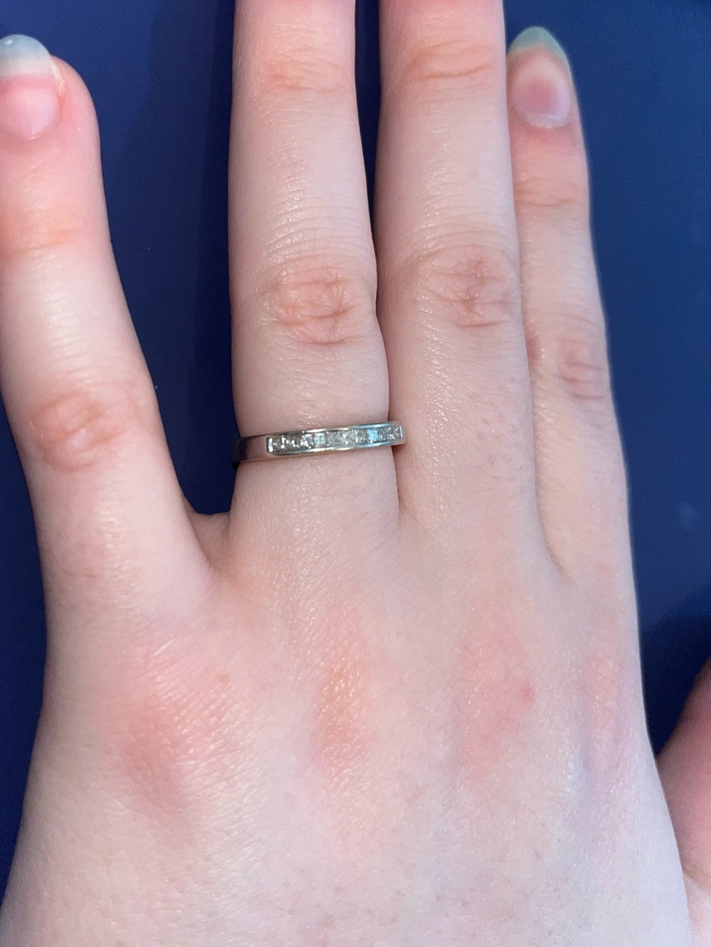 White Gold Channel-Set lab grown diamond band ring